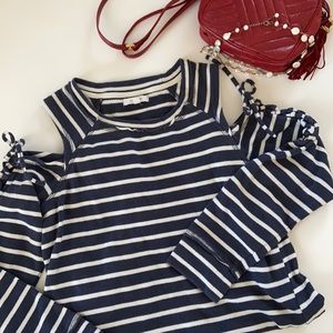 Cold shoulder terry tunic